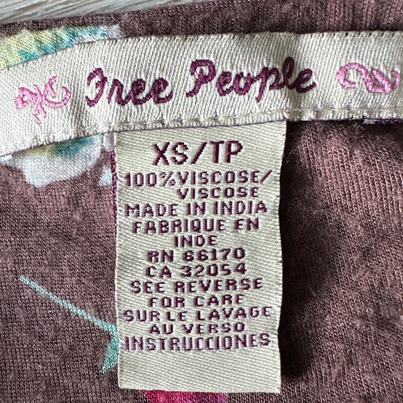 Vintage Free People Hippie Tank Top w Floral print and Rick Rack Sequin Trim - Picture 6 of 9